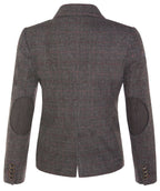 Womens Tweed 1920s Herringbone Charcoal Blazer