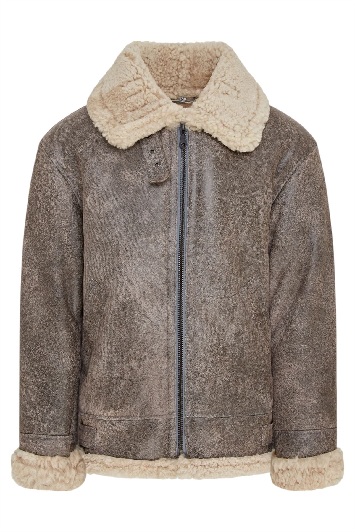 Mens B3 WW2 Sheepskin Leather Flying Aviator Jacket-Houston