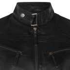 Womens Slim-Fit Leather Biker Jacket-Maldon