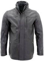 Mens Leather Mid Length Coat-Hanoi