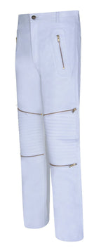 Mens Leather Zip Jeans-Ancona