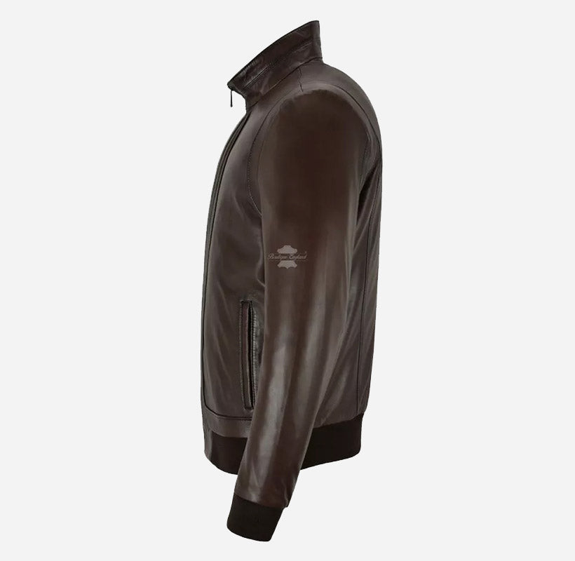 RODERICK Classic Leather Bomber Jacket for Men
