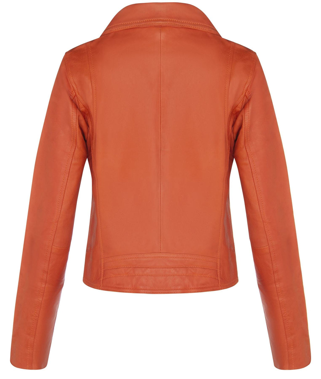 Womens Classic Leather Brando Biker Jacket-Loughton