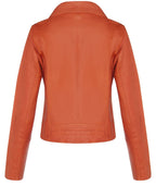 Womens Classic Leather Brando Biker Jacket-Loughton