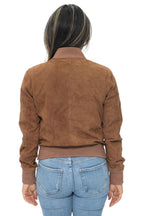 Womens MA-1 Suede Bomber Jacket-Arnhem