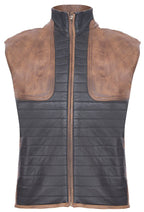 Mens Black/Brown Leather Gilet-Sheffield