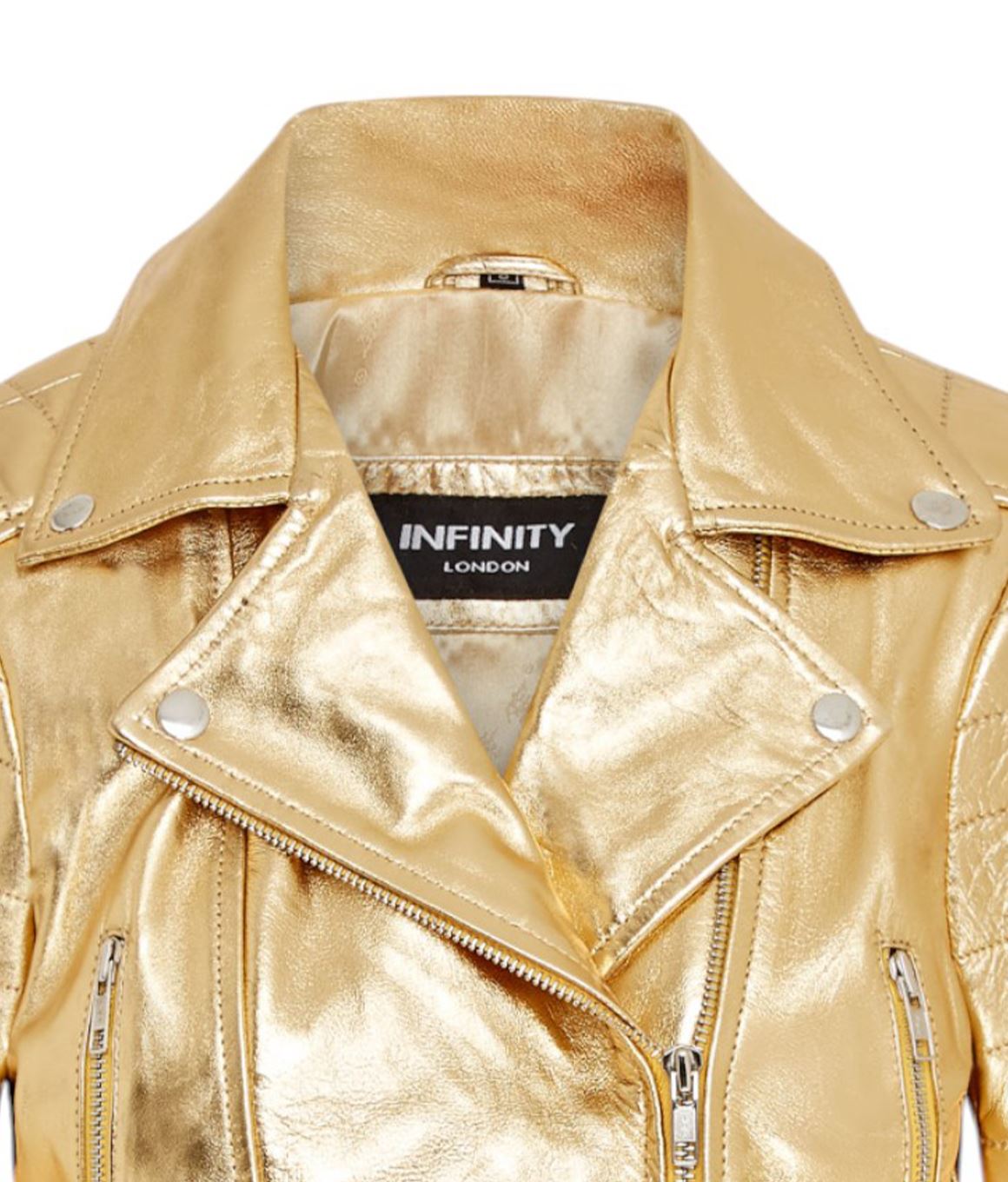 Womens Cropped Brando Leather Biker Jacket-Damascus