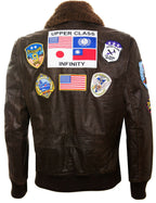 Mens Top Gun A2 Leather Bomber Jacket-San Diego