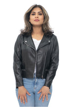 Womens Leather Biker Jacket-Stockholm