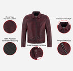 BROOKS Men's Collared Leather Jacket
