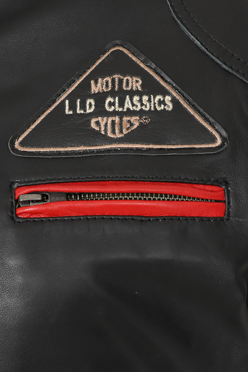 FRANCIS Women's Genuine Leather Racing Jacket - Black Red White Stripes