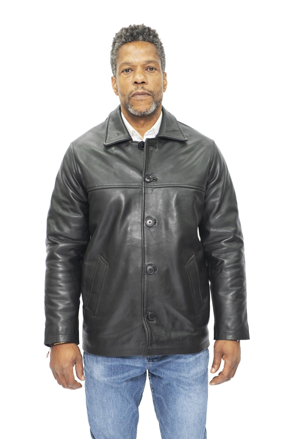 Mens Cowhide Leather Box Jacket-Mendoza