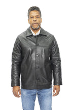 Mens Cowhide Leather Box Jacket-Mendoza