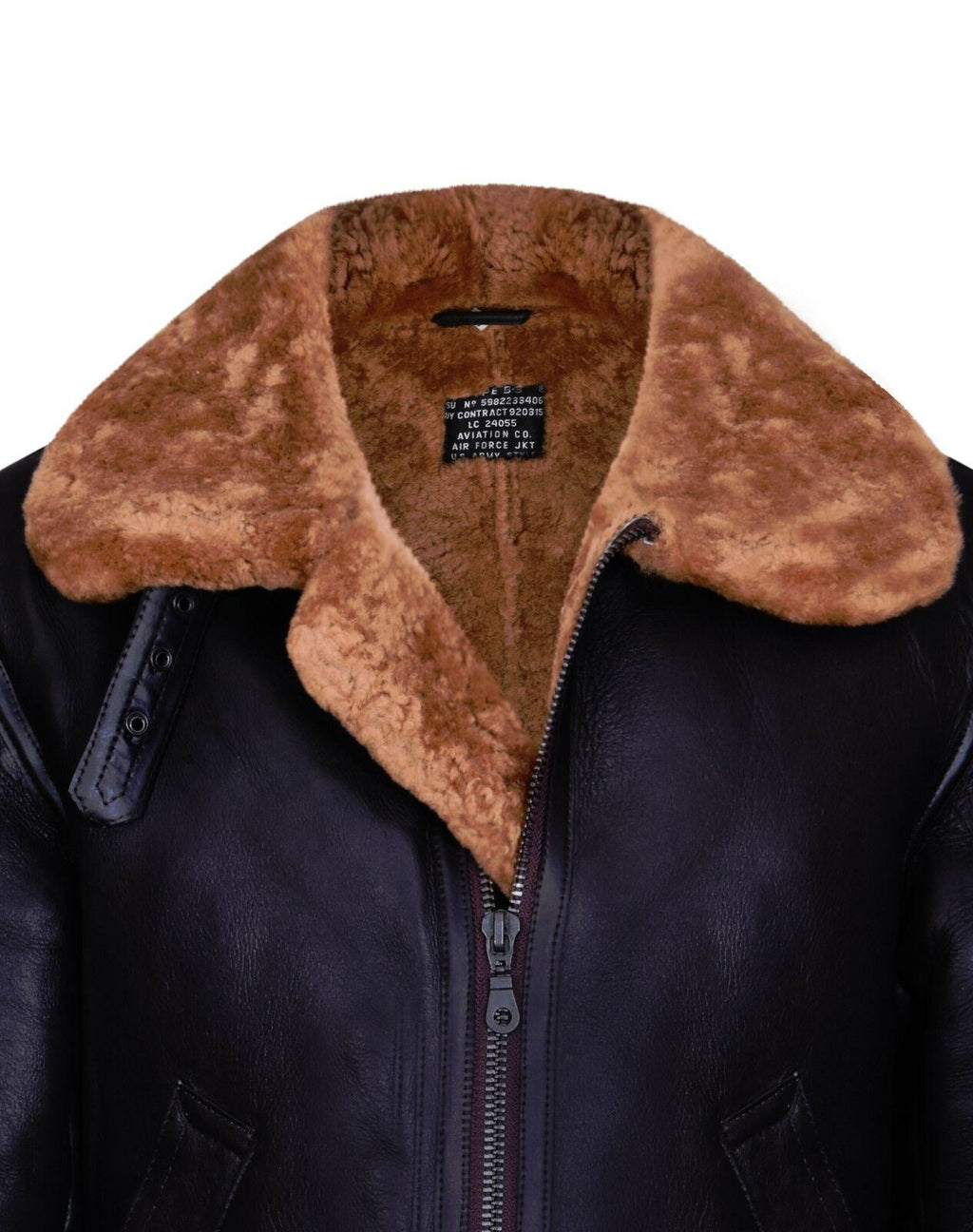 Mens B3 Aviator Real Sheepskin Leather Flying Jacket-Oxford
