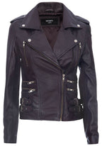 Womens Leather Brando Biker Jacket - Orlando