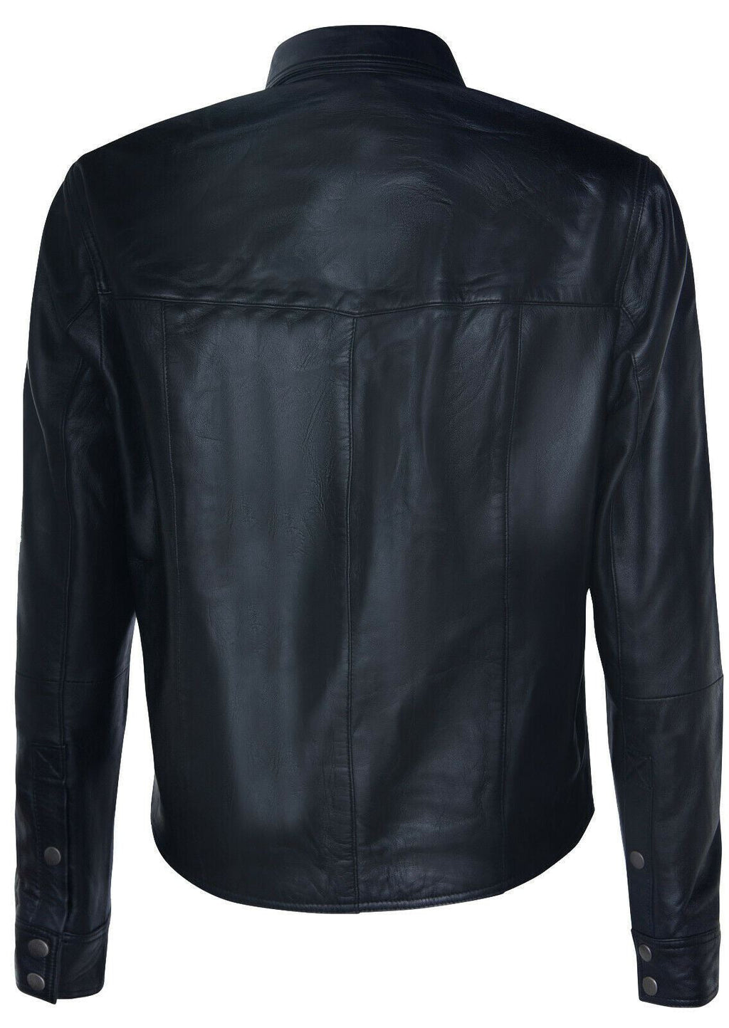 Mens Retro Leather Shirt Jeans Jacket-Beijing