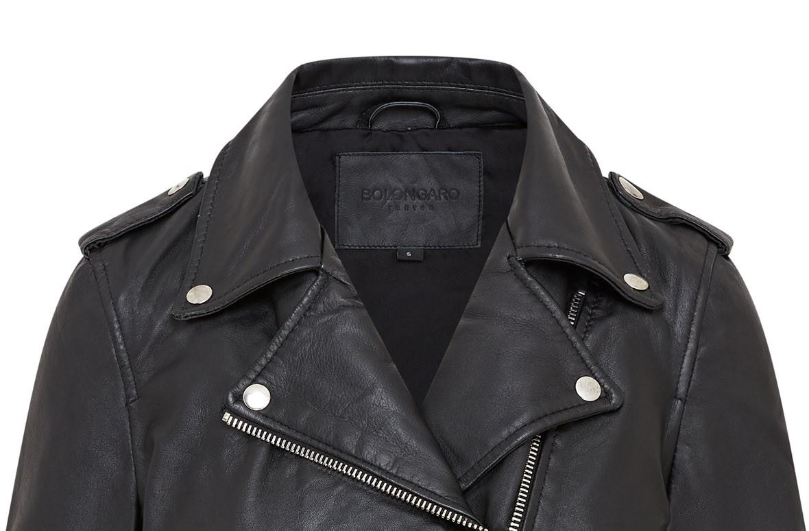 Womens Black Leather Brando Jacket - Chennai