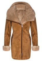 Womens Merino Sheepskin Hooded Coat-Antioch