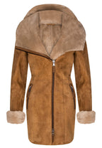 Womens Merino Sheepskin Hooded Coat-Antioch