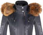 Womens Quilted Leather Parka Jacket-Curitiba