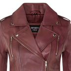Womens Leather Brando Biker Jacket - Orlando