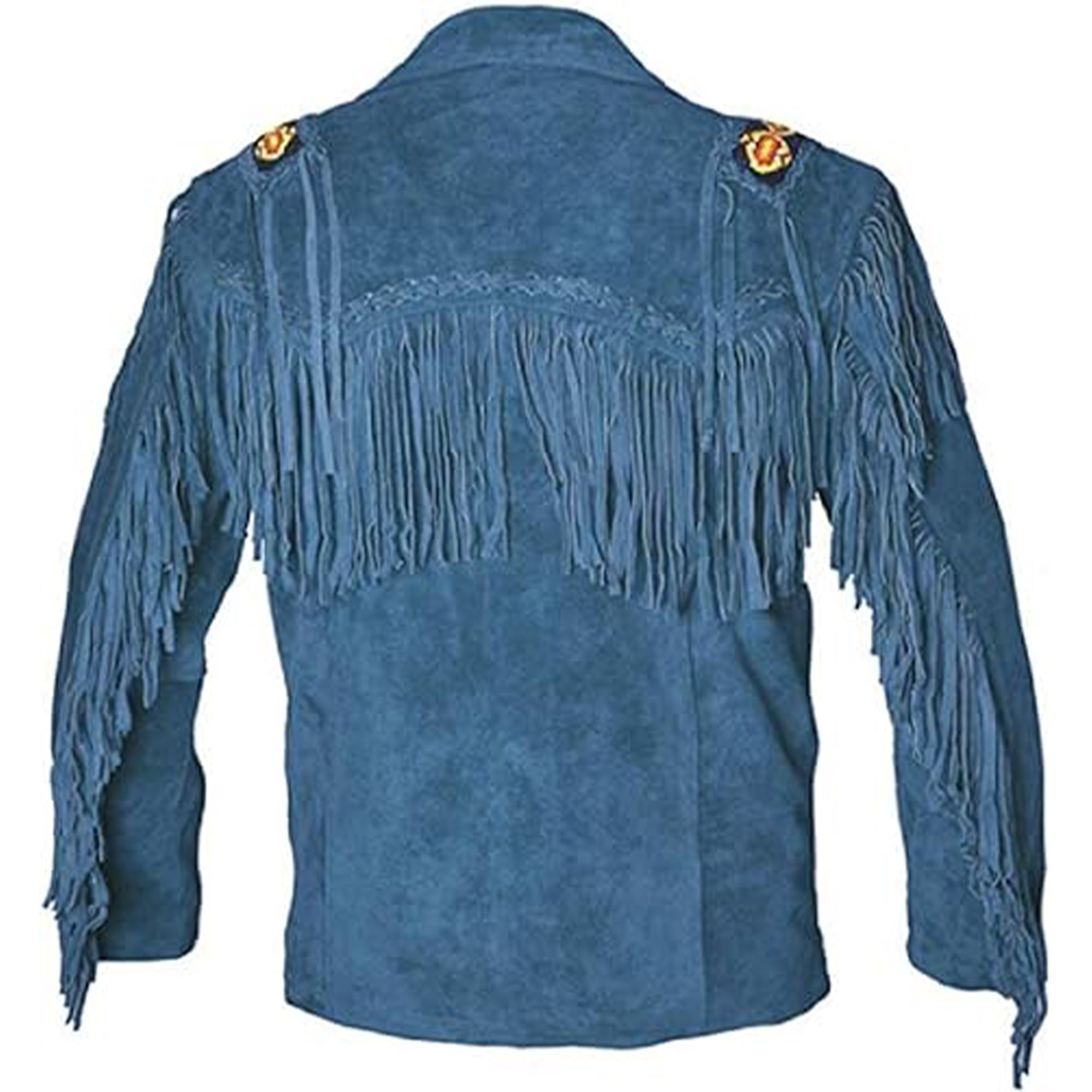 Mens Western.Buckskin Suede Leather Jackets Cowboy Leather Coat/Beads