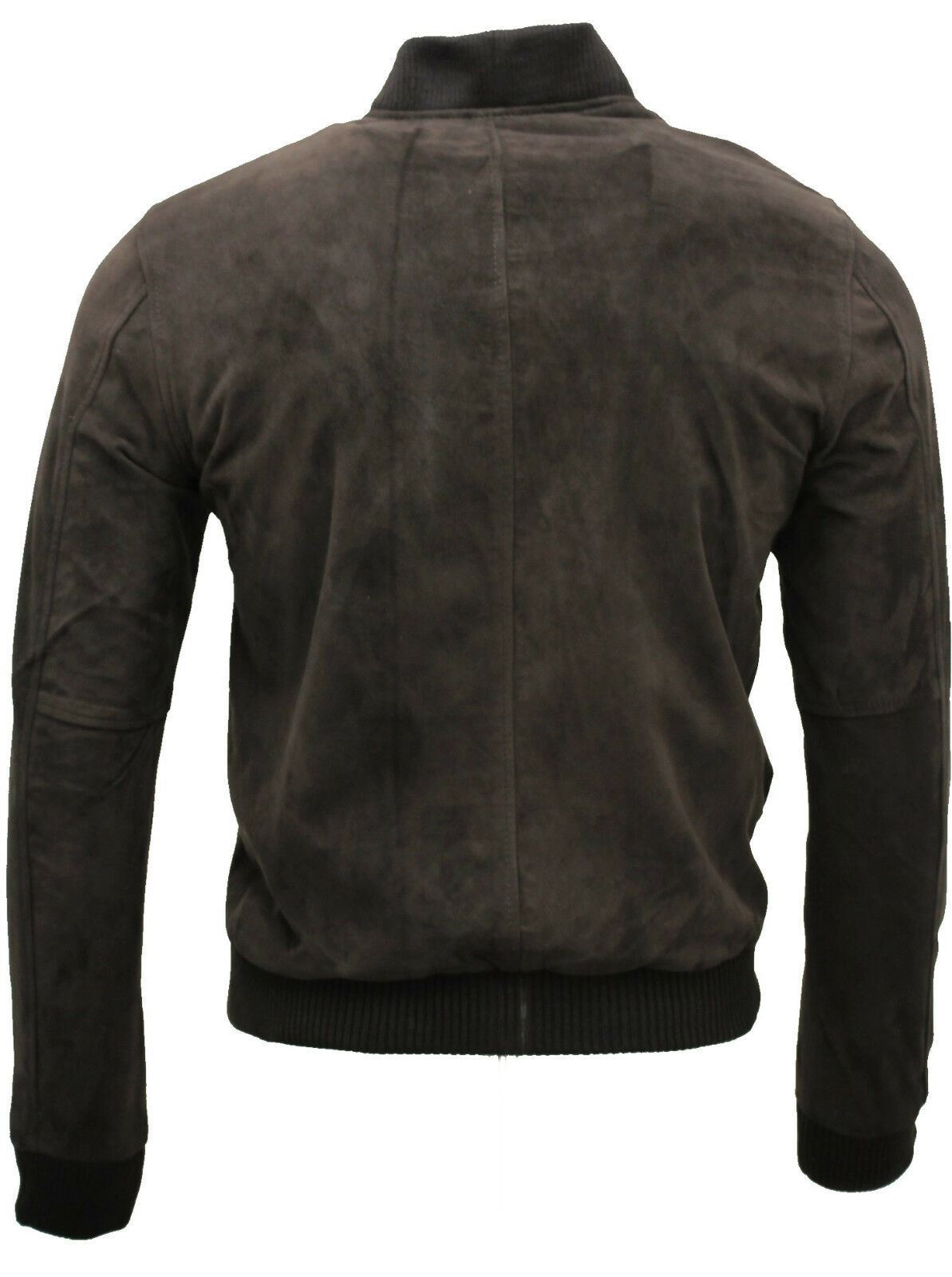 Mens Varsity Soft Suede Leather Bomber Jacket