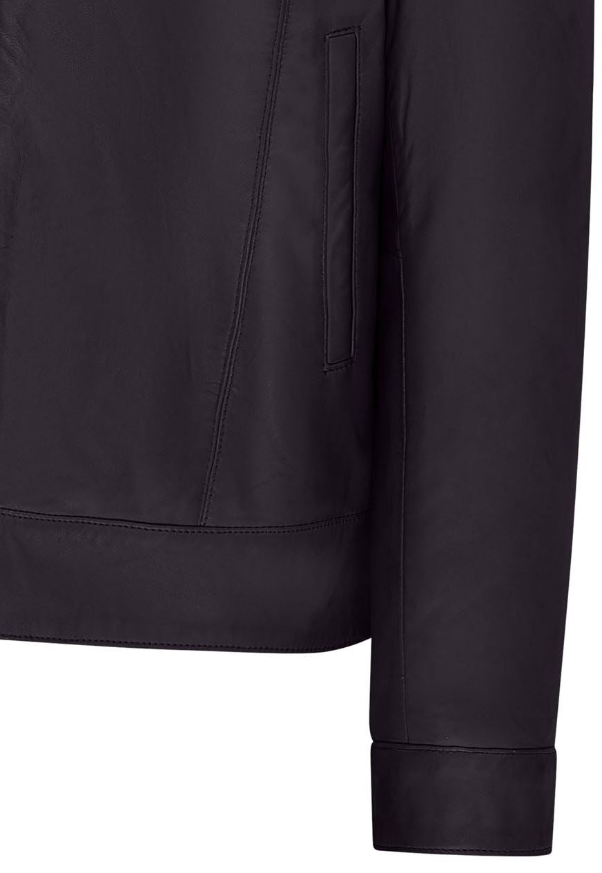 Mens Retro Classic Leather Harrington Biker Jacket - Drammen