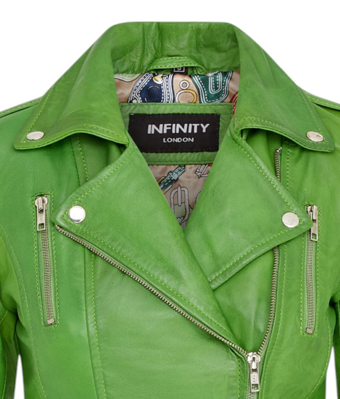 Womens Leather Vintage Brando Biker Jacket-Orlando