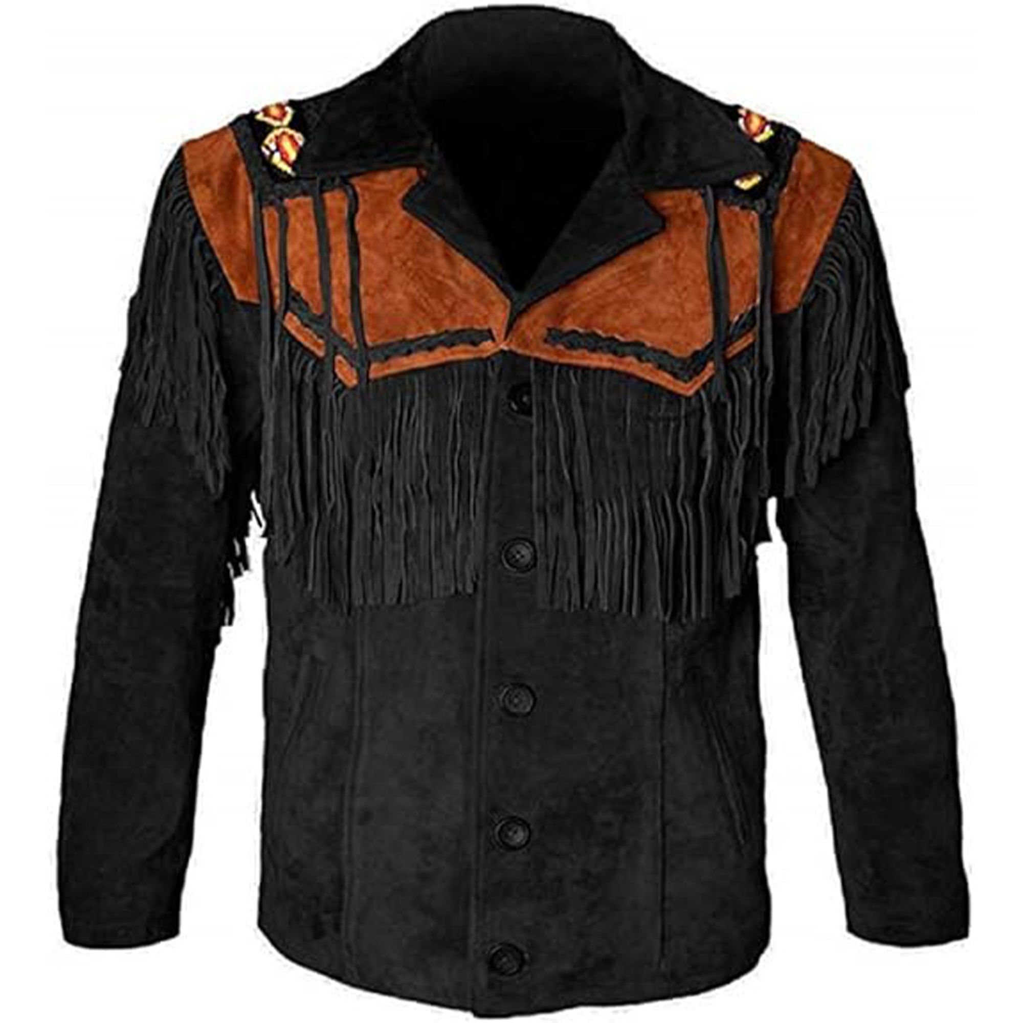 Men's Cowboy Fringed Suede Leather Western Stylish Coat