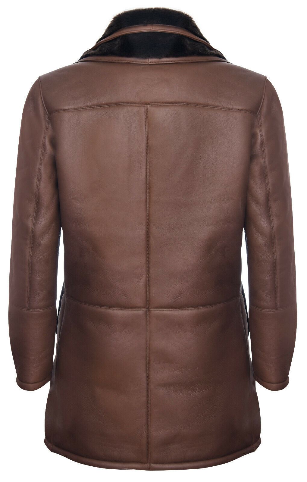 Mens Warm Shearling Sheepskin Leather Coat-Florence