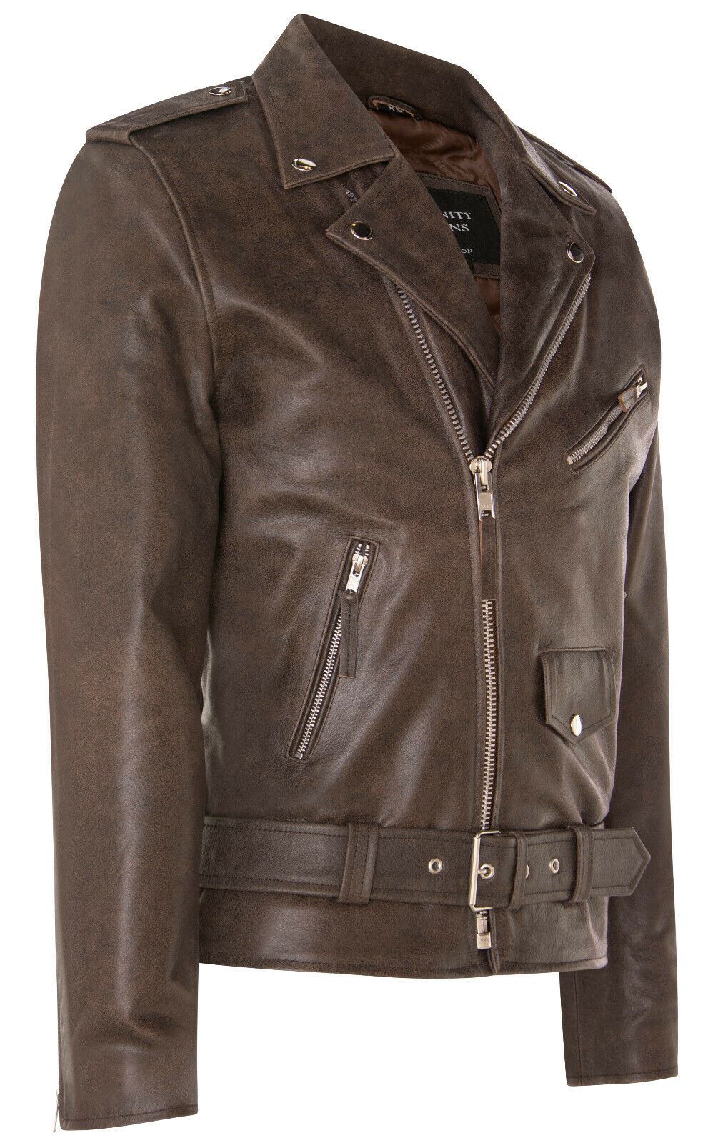 Mens Cow-Hide Black Brando Jacket -Venice