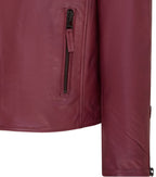 Mens Brando Double Cross Zip Leather Biker Jacket- Fagernes