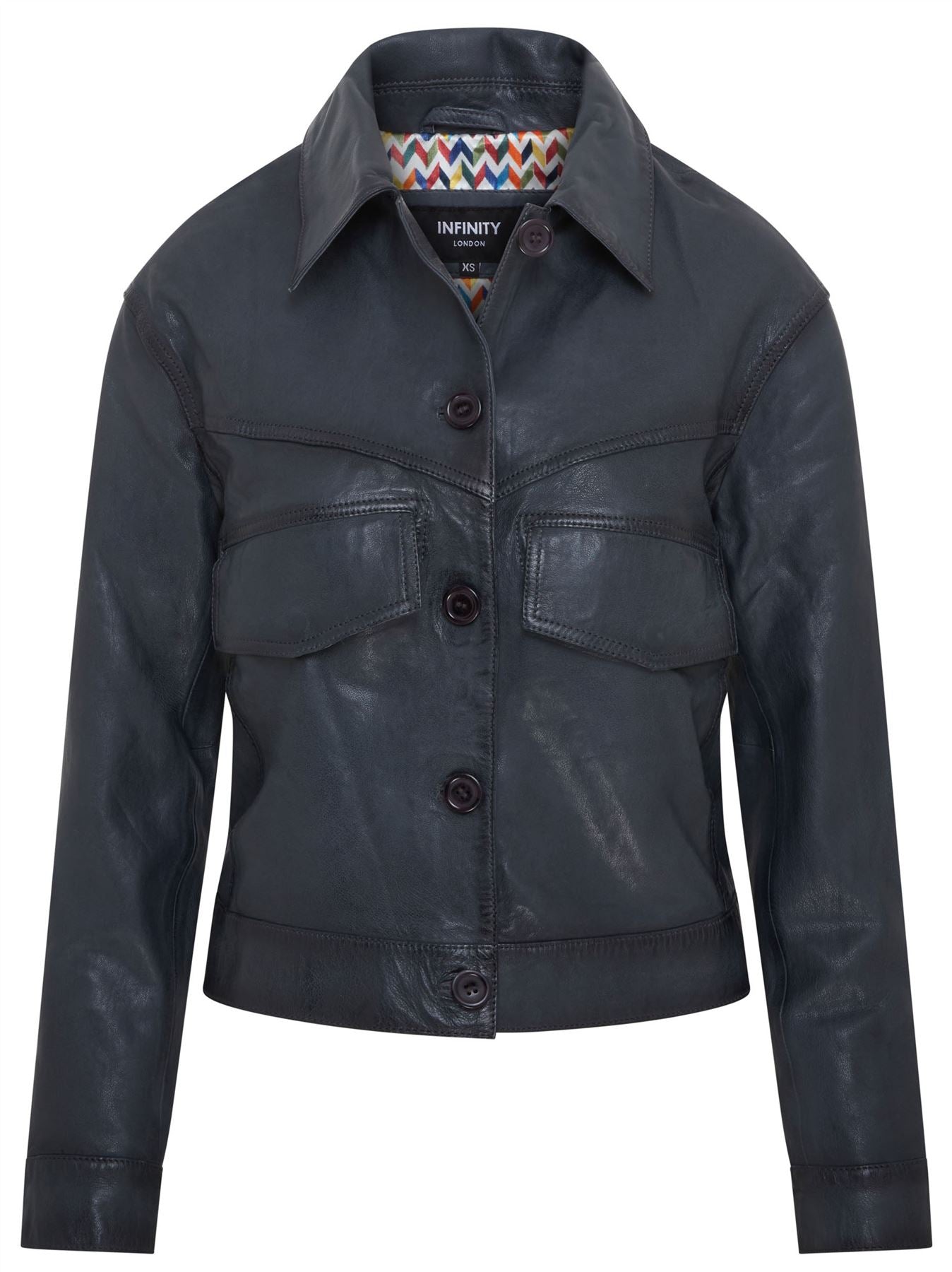 Womens Retro Biker Leather Jacket - Kopervik