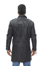Mens Leather Trench Coat-Hamburg
