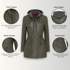 Womens Leather Hooded Parka Jacket-Bucharest