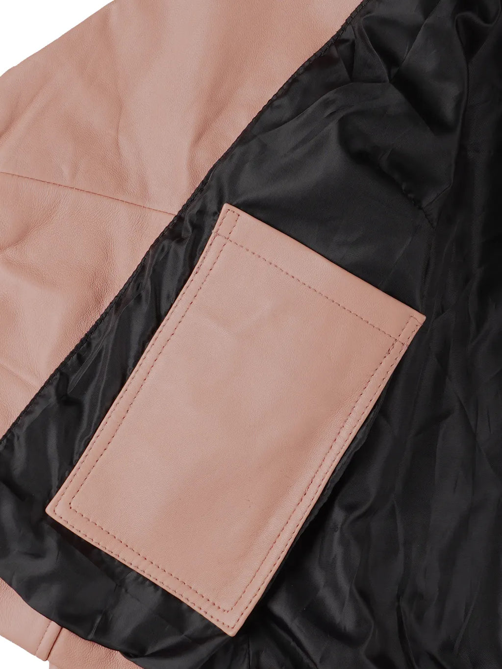 Ninfa Women's Pink Asymmetrical Biker Style Leather Jacket