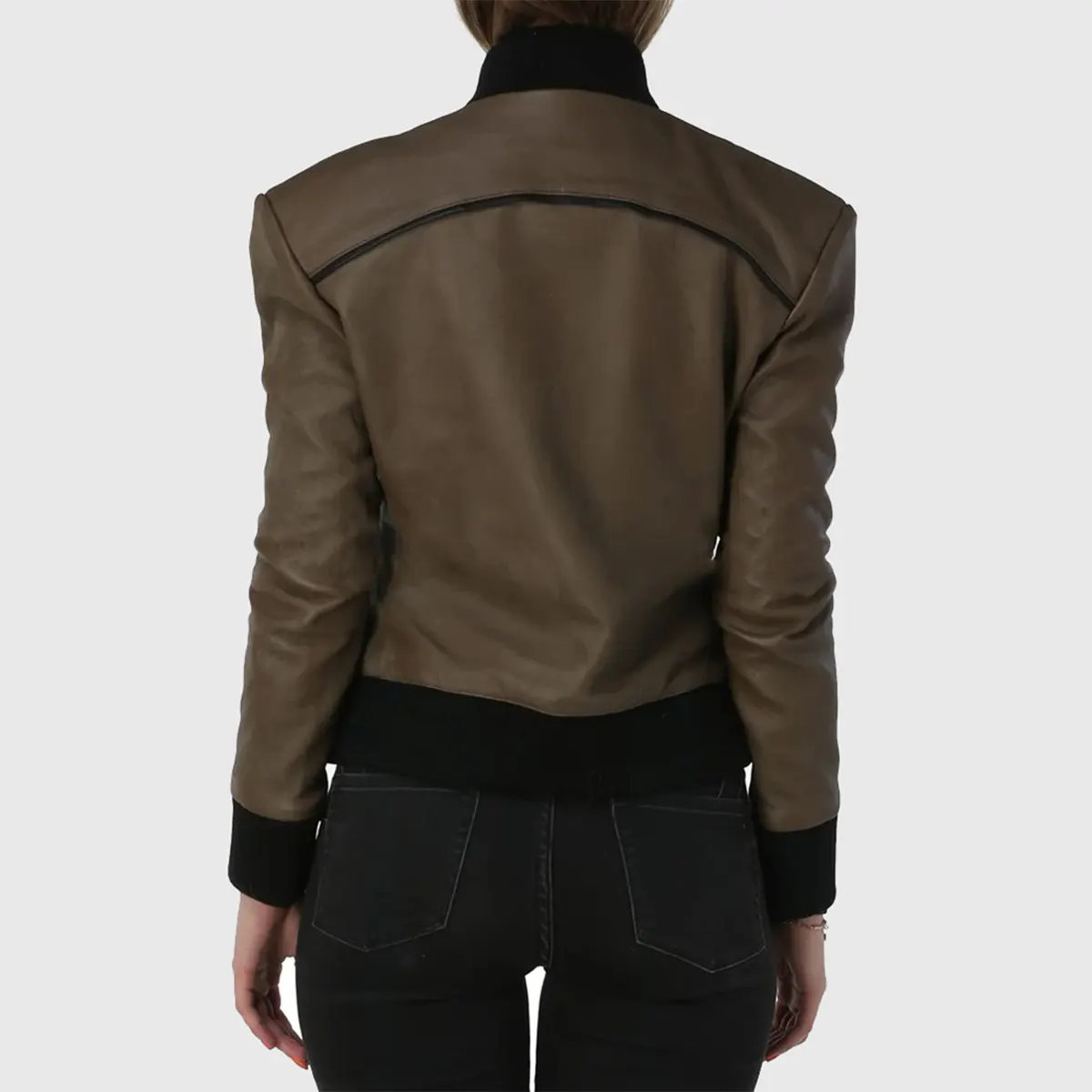 Womens Brown Bomber Leather Jacket