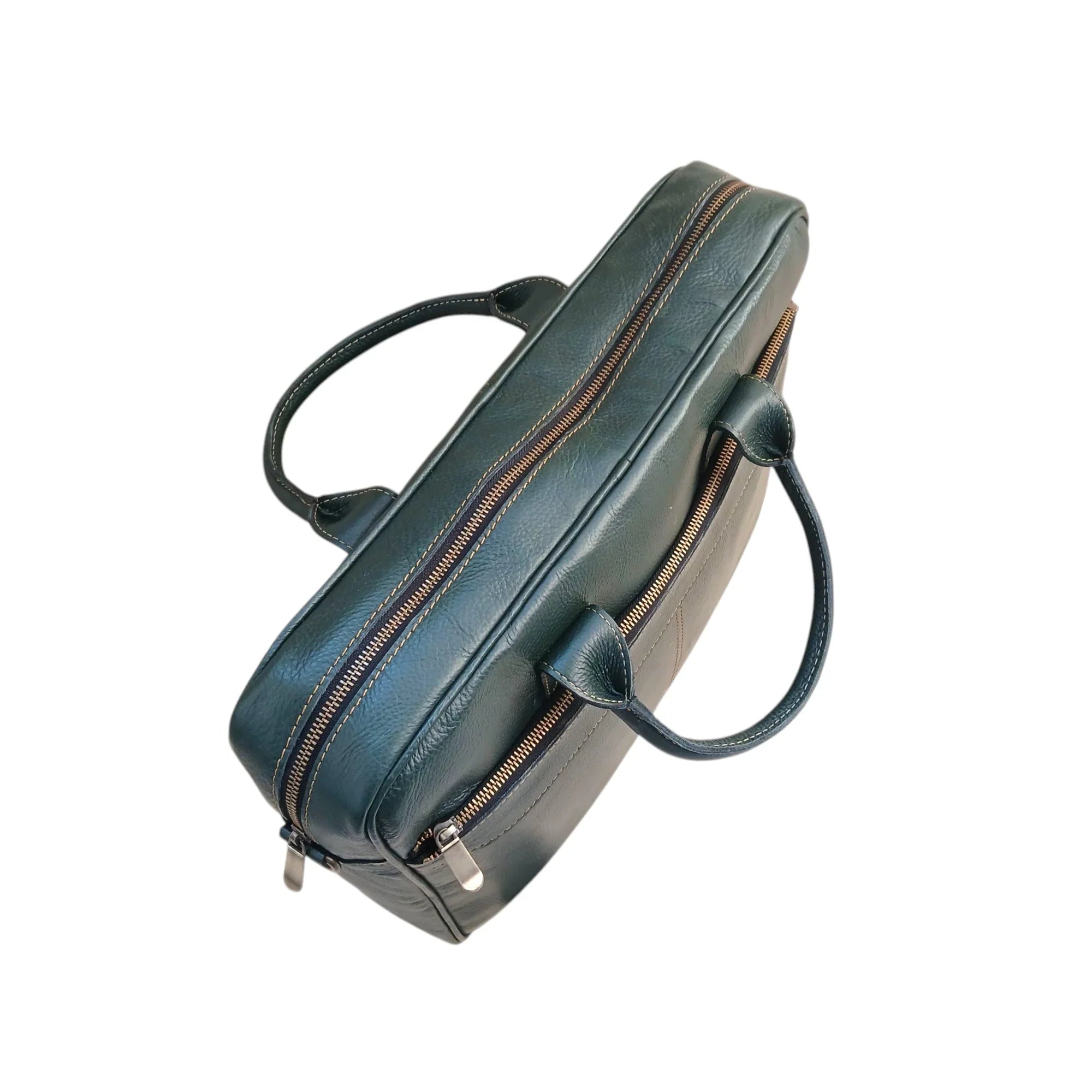 Army Green Leather Laptop Bag