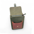 Olive Green Leather Crossbody Travel Bag