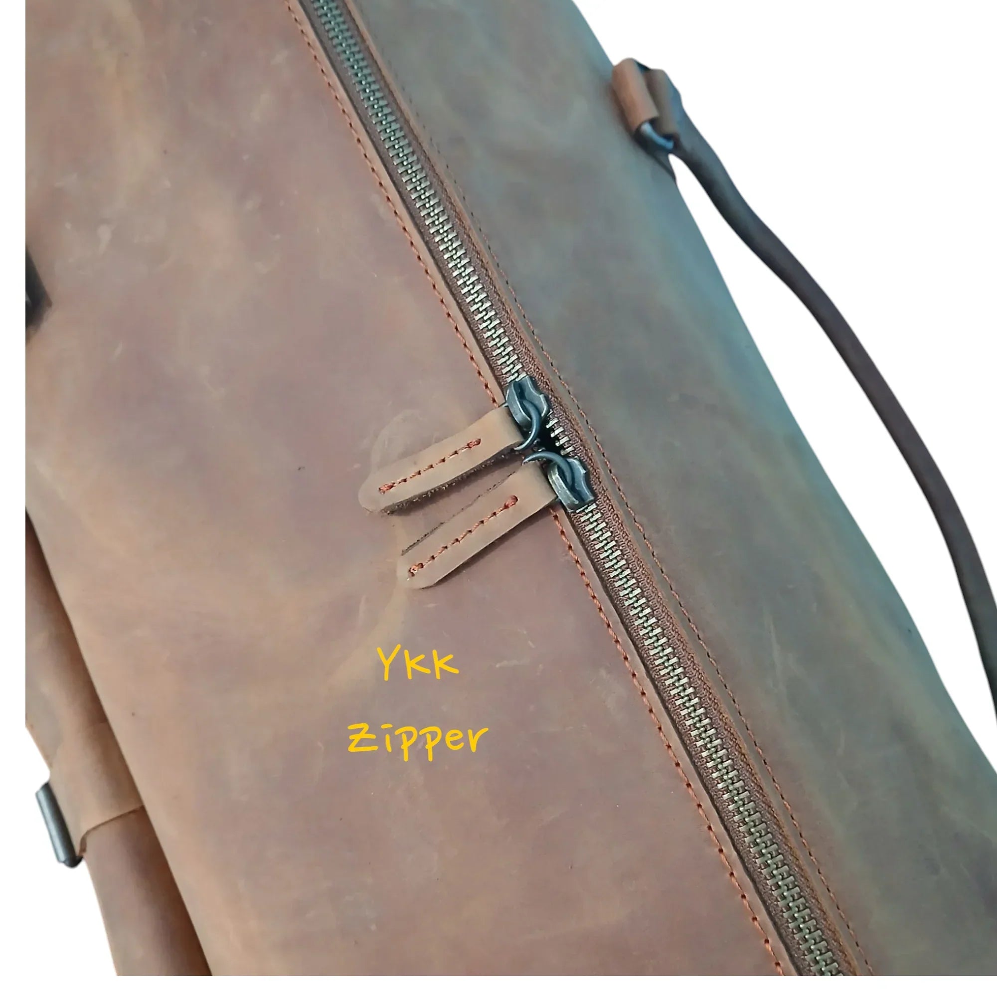 Coffee Brown Leather Carryall Bag