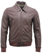 Mens Cowhide Analine Leather A2 US Airforce Bomber Jacket
