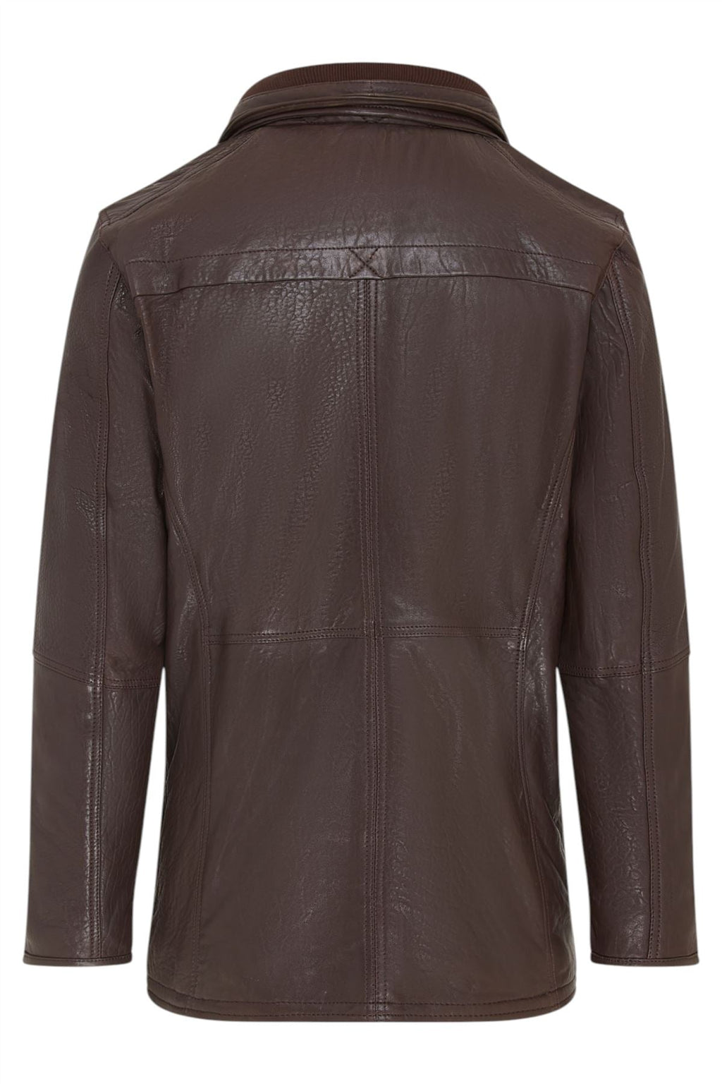 Mens Warm Mid-Length Leather Biker Coat - Sikander