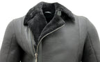 Mens Double Breasted Sheepskin Leather Biker Jacket-Manila