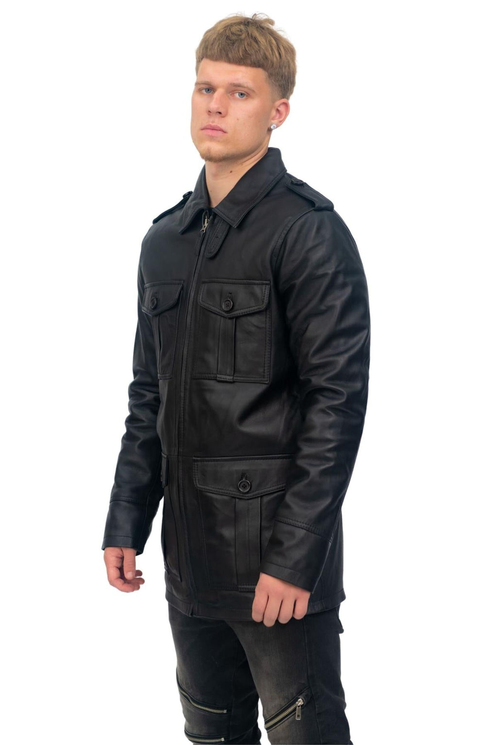 Mens Leather Parka Safari Coat-Mesa Verde