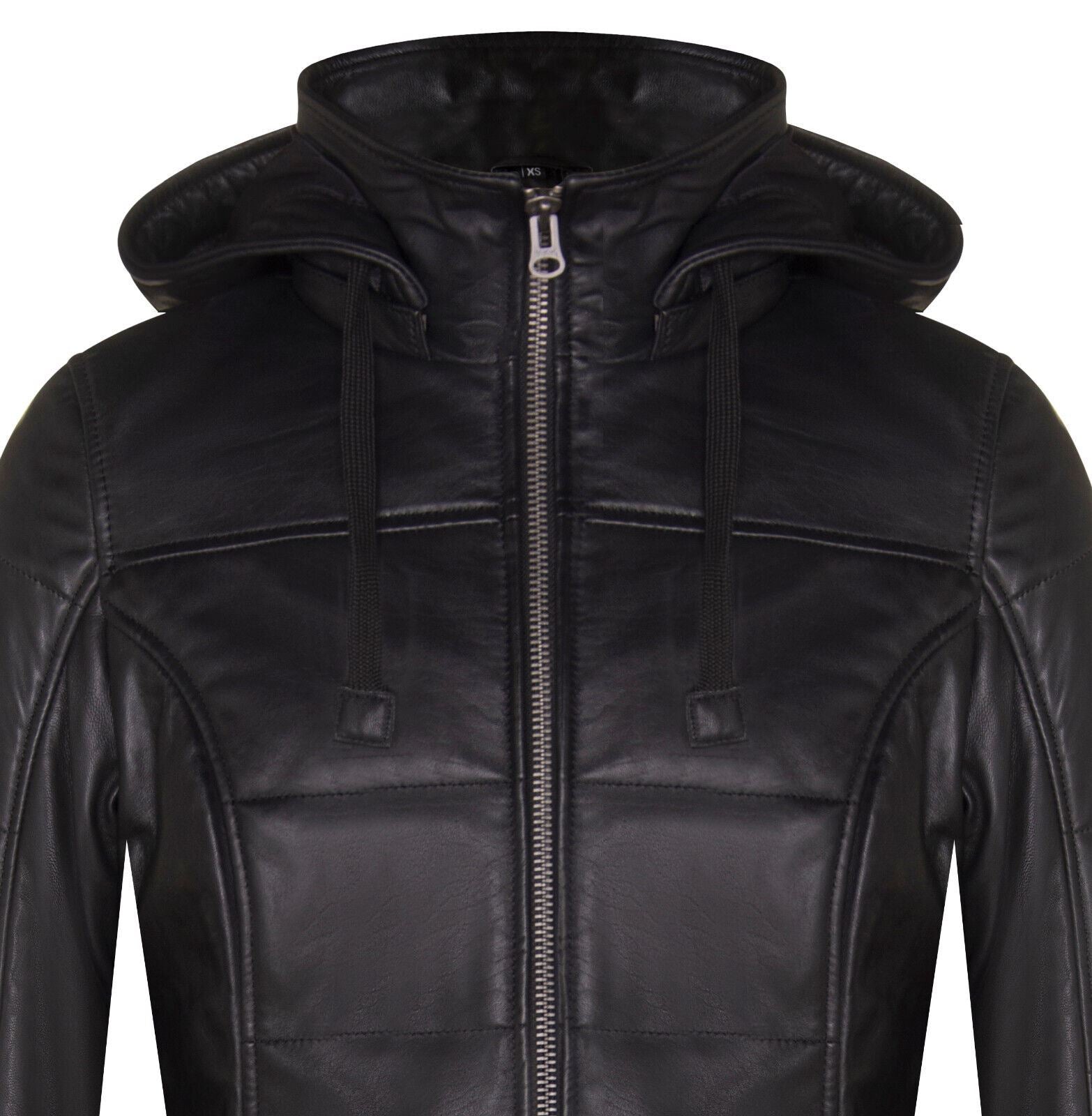 Women's Leather Quilted Parka Coat-Allentown