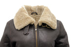 Womens Brown B3 Sheepskin Leather Flying Jacket-Kayseri