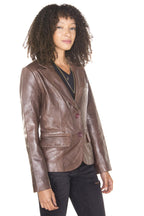 Womens Leather Blazer Jacket-Seregno