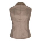 Womens Tweed 1920s Herringbone Light Brown Waistcoat