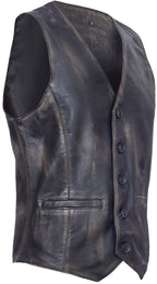 Mens Leather Waistcoat Formal Traditional Gilet Vest